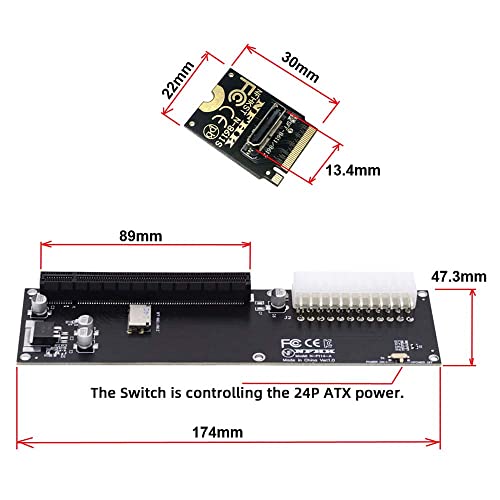 cablecc PCI-E 3.0 M.2 M-Key to Oculink SFF-8611 SFF-8612 Host Adapter for GPD Win Max2 External Graphics Card & SSD by cablecc - Image 4