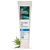 Desert Essence Tea Tree Oil Toothpaste - Mint - 6.25 Ounce - Refreshing Taste - Deep Cleans Teeth & Gums - Helps Fight Plaque - Sea Salt - Pure Essential Oil - Baking Soda - Promotes Healthy Mouth