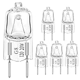 AHEVO G8 Light Bulbs 20Watt 120Volt Halogen Light Bulb G8 Base Bi-Pin Shorter 20W T4 JCD Warm White Microwave Light Bulbs Replacements(6 Pack)