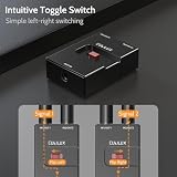 Cubilux Selektor audio 3,5 mm, dwukierunkowy przełącznik 2 w 1-out lub 1-in-2-out 1/20.3 cm TRS przełącznik słuchawkowy, ultrakompaktowa aluminiowa obudowa, pasywny przełącznik A/B AUX, kompatybilny z