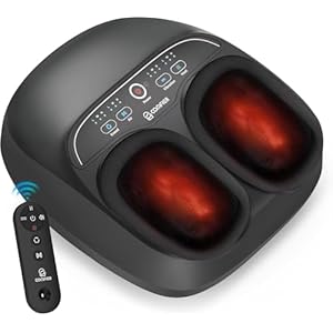 COMFIER Foot Massager with Heat,Kneading,Vibration,Compression,Pause Function,Shiatsu feet Massager for Plantar Fasciitis Neuropathy, Gifts for Him/Her,Remote Control,Size 13