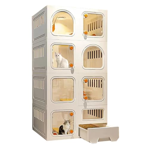 Cage à chat d'intérieur, cage à chat en métal, Enclos for chats d'intérieur avec litière for 2 chats, enclos for chats d'extérieur, maisons for chats d'intérieur, parc for chats d'intérieur fermé