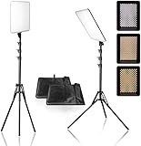 LimoStudio [2-Pack] 384LED Dimmable Dual-Color Temperature Photo Light Panel with Photo and Video Studio Light Stand Tripod, AGG976
