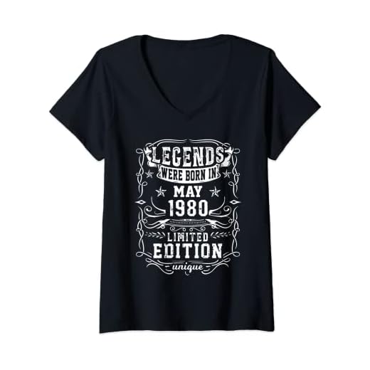 Mujer Cumpleaños Mayo 1980 Edición Limitada Regalo Legend May Camiseta Cuello V