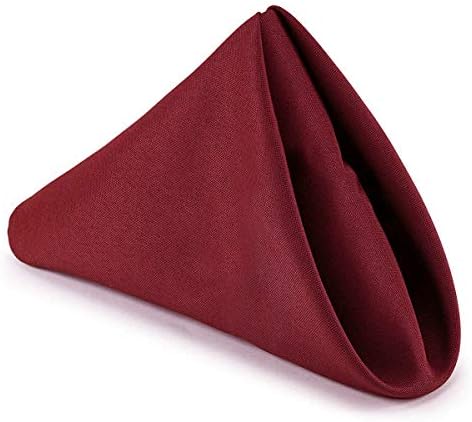 Trimming Shop Cloth Napkins 20 Inch x 20 Inch Dinner Table Napkins, Washable Reusable Cotton Polyester Table Napkin for Wedding, Banquet, Home, Hotel, Cocktail, Dining Party, White, 10pcs
