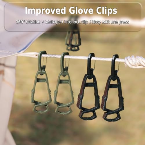 Pulnnom 5pcs Glove Clips & Glove Holder, Glove Clips for Work Glove Holders, for Duty Belt, for Construction — view 2