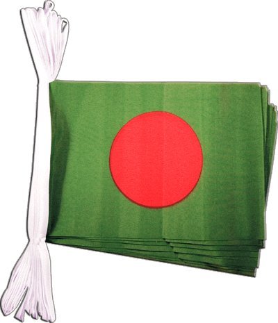 Guirlande drapeau Bangladesh anti-effilochage 5,9m décoration durable