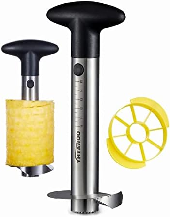 Pineapple Corer and Slicer [Reinforced sharp blades & Heavy duty & Durable], Yhtawoo Pineapple Cutter Corer Peeler, Stainless Steel Decorer Fruit Knife,Easy Core Remover