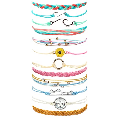 Long tiantian String Bracelets for Women Gifts Trendy Stuff Friendship Bracelets Waterproof Summer Ankle Bracelets Outfits Adjustable Wave Surfer Beach Bracelets Stocking Stuffers, Adjustable, String,