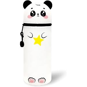 Astuccio Panda In Silicone Morbido 2 In 1 - Portapenne Kawaii Per Scuola E Ufficio - Foto 9