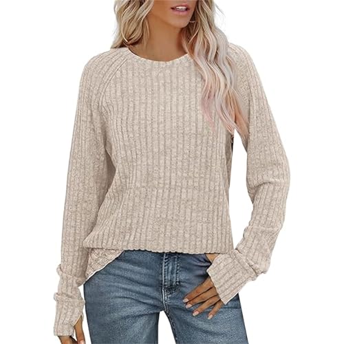 Pull pour femme en tricot côtelé léger et doux -