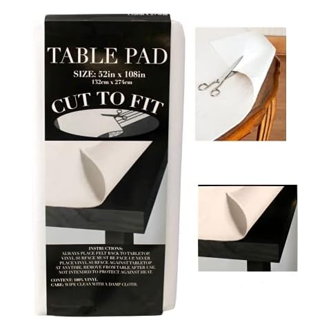 Dependable Industries inc. Essentials Felt Back Vinyl Table Pad Size 52" x 108" Cut to Fit Cover
