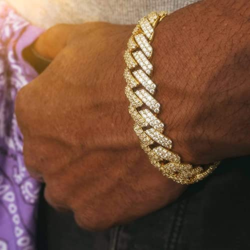 Pulsera 15mm Cuba con Diamantes Iced Out Oro 18K miniatura 5