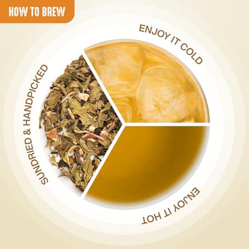 Image of Hindraj The Zesty Raja Orange Green Tea Loose Leaves 100 g Organic Fruit Blend Green Tea Caffeine Boost, Refreshing Citrus Flavor, No Added Sugar