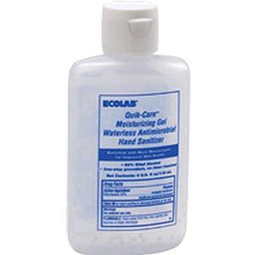 Ecolab Inc Quik-Care Moisturizing Gel Waterless Antimicrobial Hand Sanitizer, 4Oz, Dye-free (Bottle of 4 Ounces)