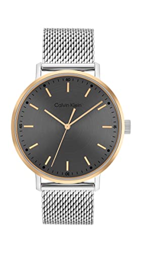 Calvin Klein Men's Quartz Analog Watch with Silver Stainless Steel Mesh Band - 25200047, bracelet -  Movado Group