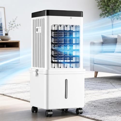 Ar Condicionado PortáTil Con HumidificacióN 36–45 DB DepóSito De Agua ExtraíBle De MáS De 10 L Enfriador De Aire Con Temporizador De 8 Horas Para Uso En Interiores