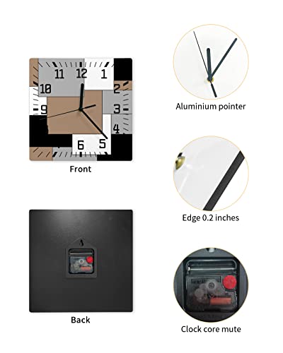 Reloj de pared cuadrado silencioso batería 10 in miniatura 2