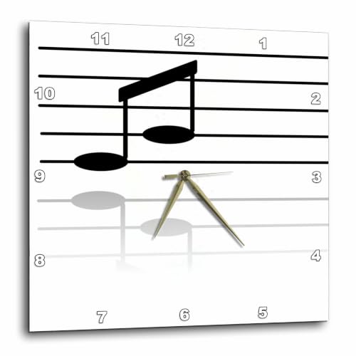 3dRose DPP_203746_3 Print of Note on Staff Mirrored Wall Clock, 15 by 15"