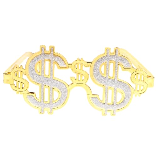 VALICLUD Halloween Money Sign Glasses Gold Funny Eyeglasses for Halloween Photo Props