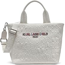KARL LAGERFELD Paris Voyage Crossbody Tote Bag, Winter White Multi, One Size
