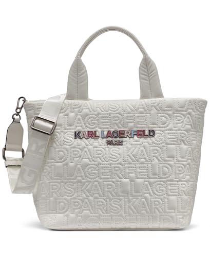 KARL LAGERFELD Paris Voyage Crossbody Tote Bag, Winter White Multi, One Size