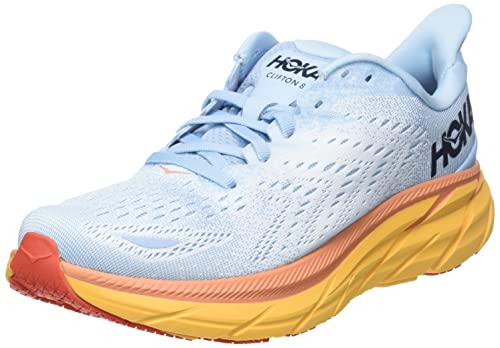 HOKA ONE Damen Clifton 8 Running Shoes, Summer Song/Ice Flow, 42 2/3 EU, Blau