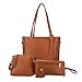 MEITING 4-teiliges Set Damen Handtasche Leder Tote Shopper Groß Schultertasche Elegant Umhängetasche Geldbörse Kartenhalter Tasche Tragetasche Mode Klassisch für Büro Schule Einkauf Reise Geschenk