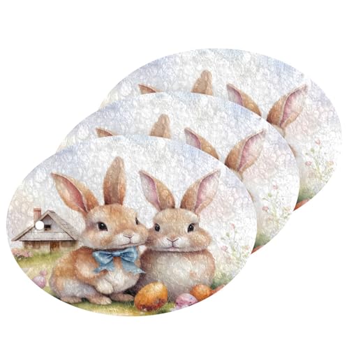Jihqo 3PCS Scrub Sponges Cute Bunny Easter Farmhouse Pop-up Dish Sponge for Cleaning Kitchen Bathroom Household Non-Scratch Scrubber