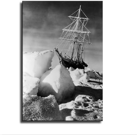 Shackleton Endurance Ice Ship Wall Art (Framed,20×30 inch)