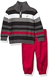 Nautica Baby Boys' 2-Piece Pullover Sweater and Pants Set, Charcoal Heather, 24 Months