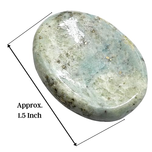Image of Amazing Gemstone Hackmanite Worry Stone Crystals and Healing Stones - Worry Stones for Stress Relief Gifts - Piedra Crystal Fidget for Meditation - Unique Stocking Stuffers and Birthday Gifts