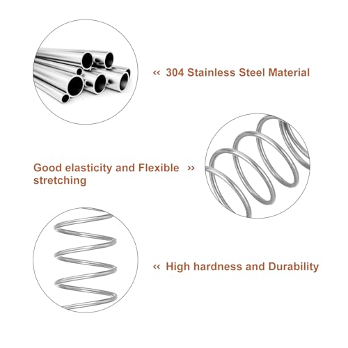 QUARKZMAN 5 Stück Druckfeder, 0.9 x 12 x 25 mm Druckfedern Feder Federn Zugfeder Zugfedern Spring Spiralfeder Spiralfedern Sprungfeder Stahlfeder 304 Edelstahl, Silber