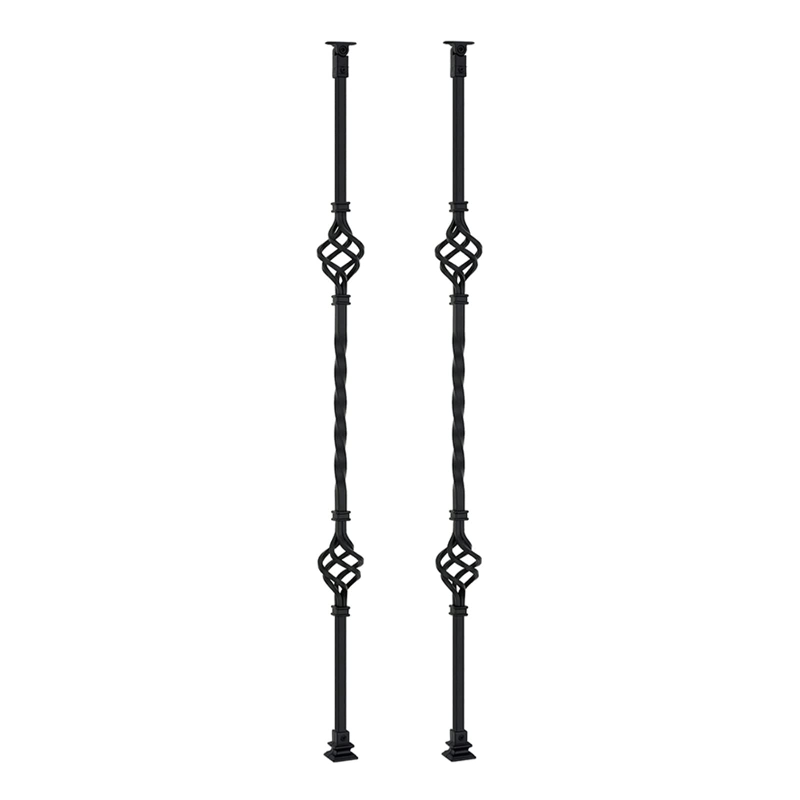 Poteau de garde-corps de haute qualité en métal noir pour balustrade extérieure durable