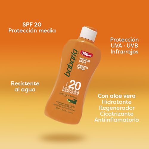 Babaria - Body Milk Protectora Spf20 | Crema Cuerpo Hidratante Para Hombre Y Mujer | Protector Solar Spf20 | Leche Corporal Hidratante Con Aloe Vera | Crema Solar - imagen 2