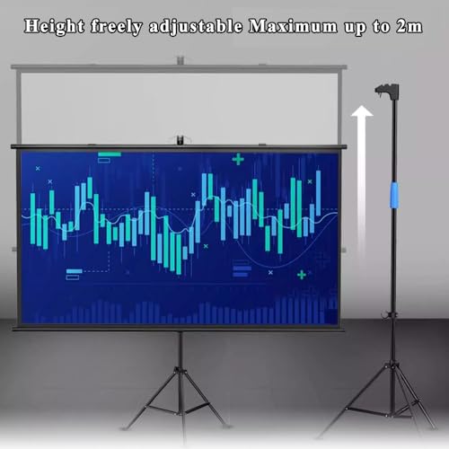 Pantalla de proyector 60 pulg con soporte portátil miniatura 4