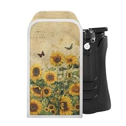 TODIYADDU Vintage Sunflower Can Opener Cover for Women Men Poster Letter Can Opener Dust Cover with Versatile Storage Small Kitchen Appliance Covers for Bottle Openers Peelers Small Utensils Gifts-1