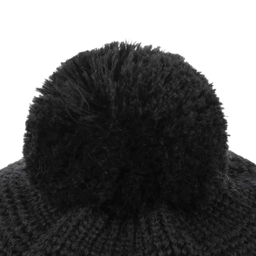 LIERYS Navigat Schurwoll-Bommelmütze Damen/Herren - Made in Germany, One Size 53-60 cm, Schwarz – Bild 8