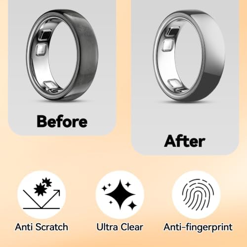 VANEST 5 Pack Ultra-Thin Clear Covers Compatible with Oura Ring Gen 5, Invisible Transparent Smart Ring Protectors Anti-Scratch Smart Rings Accessories Protective Film (Size 6) - 3