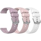 Mugust GloryFit Smart Watch Bands for GloryFit T80 T70 T60 T50 P99 P98 Smartwatch, 22mm Quick Release Silicone Replacement Band (White+Pink+SmokeLight Purple)
