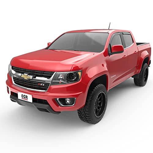 Egr 571395 In-Channel Window Visors Front And Rear Set, Matte Black Finish, Compatible With Select Chevrolet Colorado And Gmc Canyon Models #TOP3