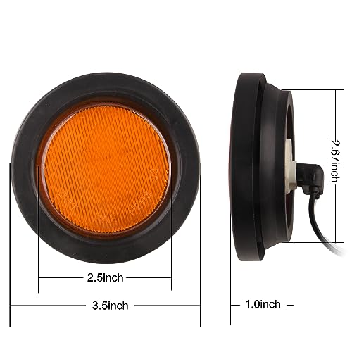 Partswcgg 5Amber + 5Red 2.5" Inch Round Led Trailer Marker Clearance Lights by Partswcgg - Used condition - Image 7