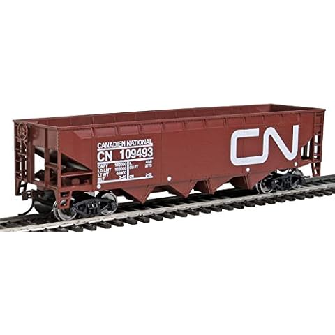 Walthers Trainline Offset Hopper - Ready to Run -- Canadian National (brown, white; Large Logo) HO Scale Cover