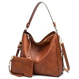 Womens Large Leather Hobo Handbag Ladies Fashion Tote Satchel Shoulder Crossbody Bags 2pcs Purses Se