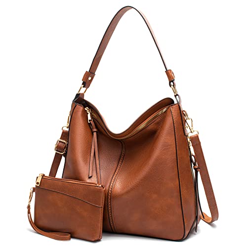 Womens Large Leather Hobo Handbag Ladies Fashion Tote Satchel Shoulder Crossbody Bags 2Pcs Purses Set #TOP1