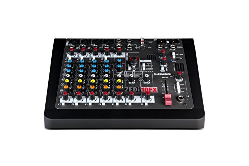 Image of Allen & Heath ZEDi-10FX - Compact Hybrid Audio Mixer /4x4 USB Interface with 61 Studio Quality FX (AH-ZEDi-10FX),Black | 10-Channel Compact Mixer with Gs Preamps, 4x4 24-Bit /96khz USB, Global 48V Phantom, And 61 Fx Presets