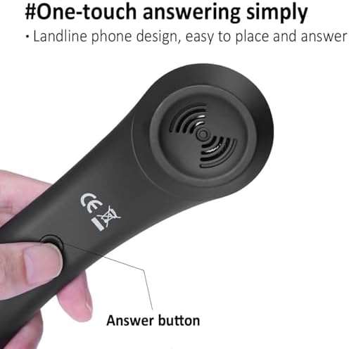 Wisoqu Type C Retro Phone Handset for Cell Phone, Vintage Old School Cell Phone Receiver with Mic, Speaker, Anti-Slip Base, One Key Answer/Hang Up, for Video Calls, Business Conference (Black) - 1