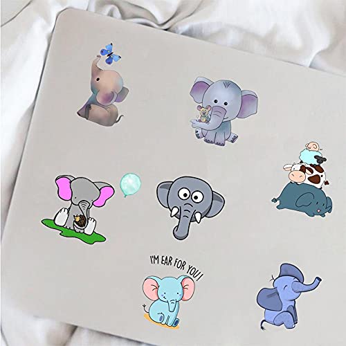 Elephant Stickers |50 Pcs Elephant Waterproof Vinyl Decals for Water Bottles Laptop Luggage Cup Mobile Phone Computer Skateboard Refrigerator Wardrobe Guitar Car Motorcycle Bike Décor