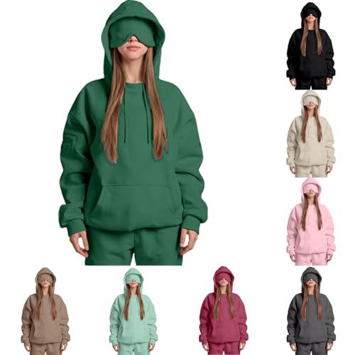 Airplane Mode Travel Hoodie,Travel Hoodie With Eye Mask Hoodies With Eye Mask Built In for Men Women