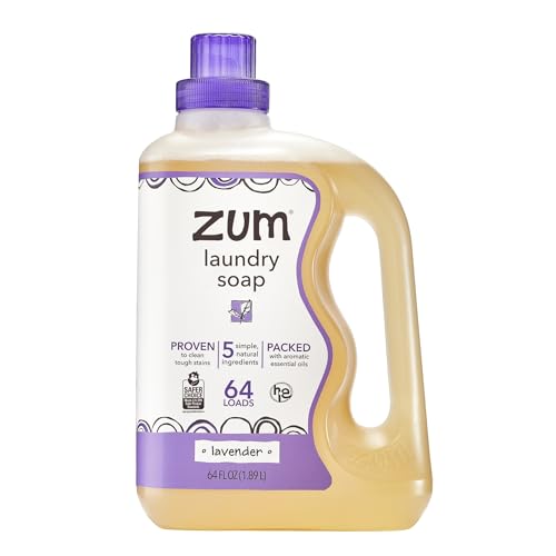 Image of Indigo Wild Zum Clean Laundry Soap - Plant-Based Liquid Laundry Soap - Contains Baking Soda, Essential Oils & Saponified Coconut Oil - Lavender Scent - 64 fl oz